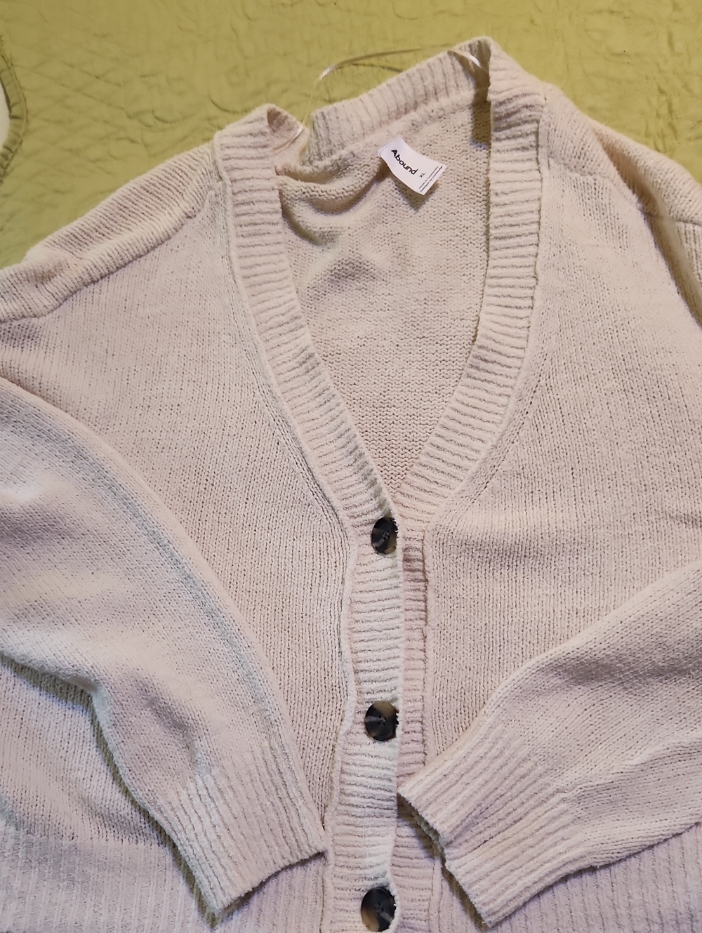 a new day Cream V-Neck Button Cardigan Sweater
